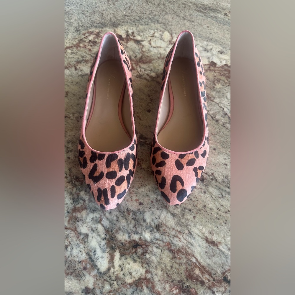 Anthropologie Pink Cheetah print ballet flat